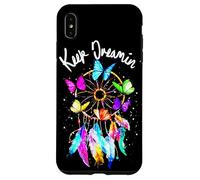 Carcasa para iPhone XS MAX Keep On Dreamin - Atrapasueños con Plumas de Mariposas Coloridas