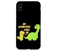Carcasa para iPhone XS MAX Kids My Godmother Loves Me Dinosaur for Godson Gifts