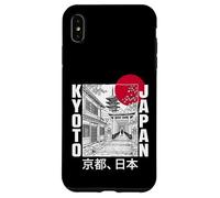 Carcasa para iPhone XS MAX Kioto Japón Pagoda Torii Puerta Rojo Sol Bosquejo Retro