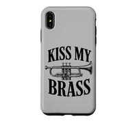 Carcasa para iPhone XS MAX Kiss My Brass Trompeta Juego de Palabras Divertido Banda de música Músico Juego de Palabras