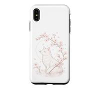 Carcasa para iPhone XS MAX Kitsune Fox Cherry Blossoms Meditación Zen Yoga Vida Mujeres