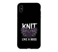 Carcasa para iPhone XS MAX Knitting Crafter Knit Like A Boss Heavy Metals Skull