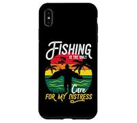 Carcasa para iPhone XS MAX La Pesca es Solo Cura para mi Angustia Puesta del Sol Retro Angler