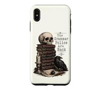 Carcasa para iPhone XS MAX La policía gramática está de Vuelta Skull Books Profesor de inglés