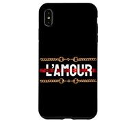 Carcasa para iPhone XS MAX L'Amour with Printed Golden Style Chains Valentin's Day Love