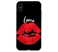Carcasa para iPhone XS MAX Laura Red Lips Nombre Personalizado