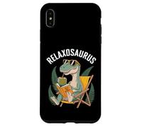 Carcasa para iPhone XS MAX Lector de Libros de meteoritos de Lectura de Dinosaurios relajados Funny Dino