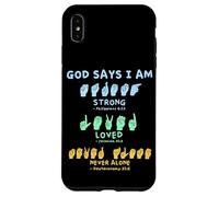 Carcasa para iPhone XS MAX Lenguaje de señas Americano Manos Verso de la Biblia Cristianismo