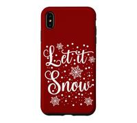 Carcasa para iPhone XS MAX Let It Snow Copos de Nieve Letras Invierno Diseño Blanco