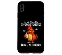 Carcasa para iPhone XS MAX Let Me Check My Giveashitometer Funny Grumpy Chicken Coffee