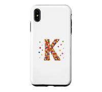 Carcasa para iPhone XS MAX Letter K Candy Rainbow Sprinkles Monogram Men, Women, Kids