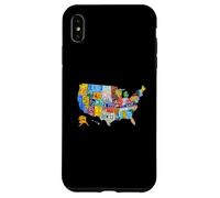 Carcasa para iPhone XS MAX License Plate American Flag US Map Art American Map Shirt