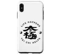 Carcasa para iPhone XS MAX Life Happens Tai Chi Ayuda a la caligrafía China Ying y Yang