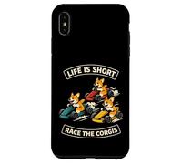 Carcasa para iPhone XS MAX Life Is Short Race The Corgis Funny Go Kart Racing Lifestyle