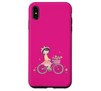 Carcasa para iPhone XS MAX Linda París Bicicleta Chica Torre Eiffel Estética Estilo