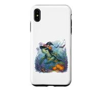 Carcasa para iPhone XS MAX Linda Tortuga Marina Bruja Halloween bajo el Agua