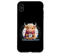 Carcasa para iPhone XS MAX Linda Vaca Escocesa de Las Tierras Altas Divertido café Adicto Bebida Vaquera