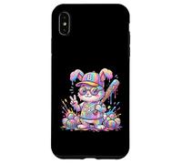 Carcasa para iPhone XS MAX Lindo Conejo de béisbol de Pascua arcoíris Goteo niños niños niños pequeños