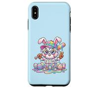 Carcasa para iPhone XS MAX Lindo Conejo de béisbol de Pascua arcoíris Goteo niños niños niños pequeños