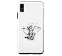 Carcasa para iPhone XS MAX Lindo diseño estético de Gato soñador Gatito Burbuja Arte Suave Pasado