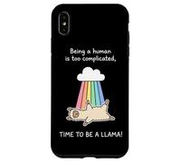 Carcasa para iPhone XS MAX Lindo Disfraz de Llama Arco Iris ser Humano es Demasiado complicado