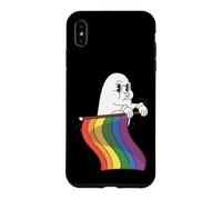Carcasa para iPhone XS MAX Lindo Fantasma LGBTQ sosteniendo la Bandera del Arco Iris Orgullo LGBT Halloween