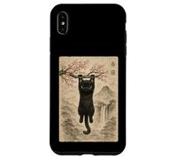 Carcasa para iPhone XS MAX Lindo Gato Flor de Cerezo japonés Edo Woodblock Art