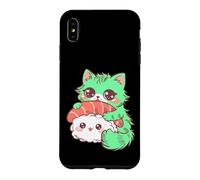 Carcasa para iPhone XS MAX Lindo Gato Kawaii Camarones Sushi Anime Amante de la Comida