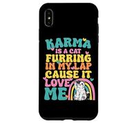 Carcasa para iPhone XS MAX Lindo Karma Es Un Gato Furring En Mi Regazo Porque Me Ama