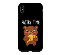 Carcasa para iPhone XS MAX Lindo Oso Croissant Pastelería Dibujos Animados Panadería Arte Animal Francés
