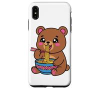 Carcasa para iPhone XS MAX Lindo Oso Ramen gráfico japonés Kawaii marrón Animal Arte