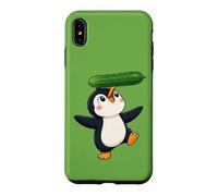Carcasa para iPhone XS MAX Lindo pingüino Equilibrio Pepino Dibujos Animados Arte