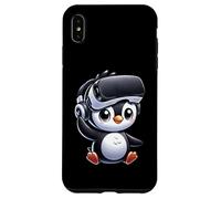 Carcasa para iPhone XS MAX Lindo pingüino VR Gamer Comic Style