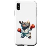 Carcasa para iPhone XS MAX Lindo Rhino Boxeo Artes Marciales Personaje Animal Diseño
