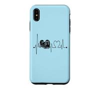 Carcasa para iPhone XS MAX Línea de electrocardiograma de Latido del corazón del Perro maltés Los Perros Divertidos Son mi Cardio