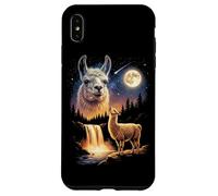 Carcasa para iPhone XS MAX Llama Aullando a la Luna, extraño Meme Divertido, Llama Alpaca de los 90