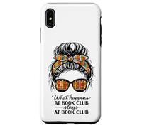 Carcasa para iPhone XS MAX Lo Que Sucede en el Club de Lectura se Queda en el Club de Lectura Divertido moño desordenado