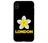 Carcasa para iPhone XS MAX London Tropical Yellow Frangipani Flower Minimalist City