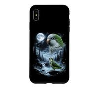 Carcasa para iPhone XS MAX Loro cuáquero Aullando a la Luna 90's Retro Monk Parakeet