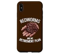 Carcasa para iPhone XS MAX Los Gusanos Rojos Son mi Plan de jubilación Cultivo de Gusanos Divertidos