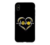 Carcasa para iPhone XS MAX Los latidos de mi corazón Viven con la Pata de mi Perro y mi Juego de Pickleball en Marcha