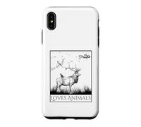 Carcasa para iPhone XS MAX Loves Animals Nature Wildlife Graphic of Deer and Birds