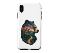 Carcasa para iPhone XS MAX Majestic Bear Mountain River Wildlife Exposición Doble Excursionistas