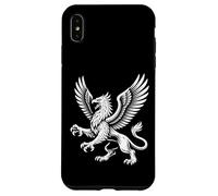 Carcasa para iPhone XS MAX Majestuoso Griffin con alas Fierce Mythic Beast Line Art
