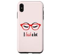 Carcasa para iPhone XS MAX Make up Lash Eyelash Eyelashes Lover Sun Glasses Red t-Shirt