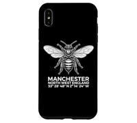 Carcasa para iPhone XS MAX Manchester North England Bee Coordenadas Geográficas Blanco