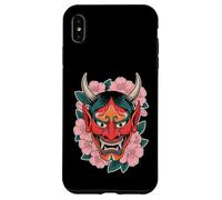 Carcasa para iPhone XS MAX Máscara Japonesa Demonio Demonio Hannya Cherry Blossom Yokai Oni