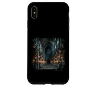 Carcasa para iPhone XS MAX Máscaras góticas Salón Oscuro Mascarada Catedral Escena Diseño