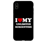 Carcasa para iPhone XS MAX Me Encanta (corazón) mi Tiempo de Pantalla Ilimitado