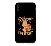 Carcasa para iPhone XS MAX Meow I'm A Cat Divertido Día de Acción de Gracias Pavo Peregrino Gatito